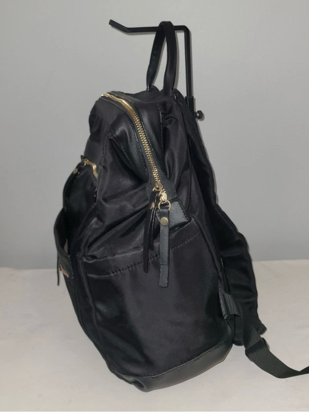 Tutilo Boost Backpack Black Nylon Vegan Leather Trim Laptop Bag - Picture 6 of 16